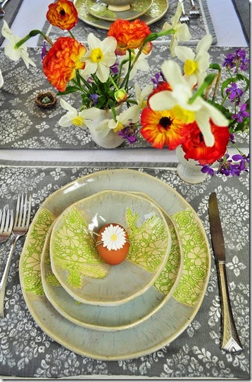 Modern Lace dinnerware Easter table
