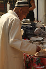Old men admiring china