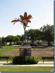 8582 Saskatchewan Swift Current - Prairie Lily sculpture  in park corner of 6th Ave NE & Herbert St