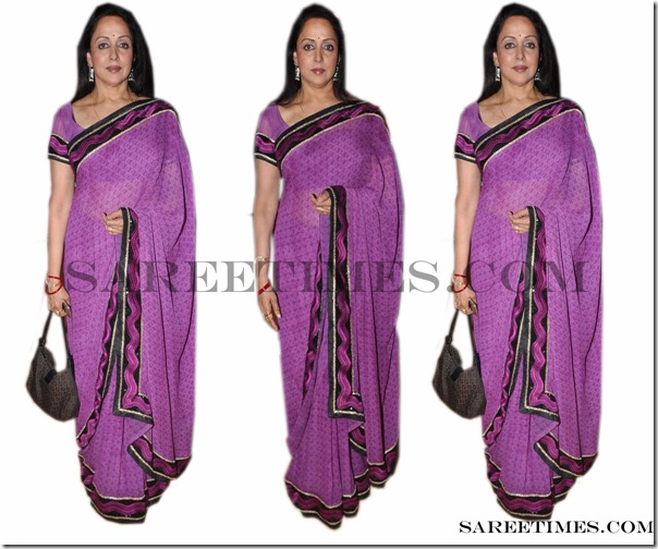 Hema_Malini_Purple_Saree