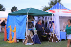 One of the many vendors. Are these mini doggie tents?
