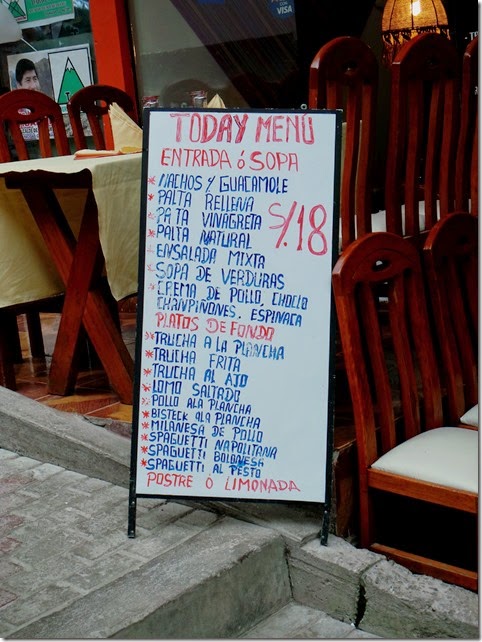 Menu pega turista