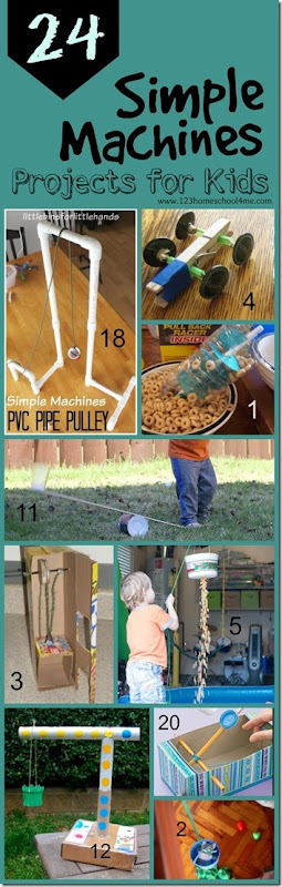 24 Simple Machines projects for kids - so many clever, fun, and unique science experiments to explore simple machines for classroom, science project, and homeschool for kindergarten, first grade, second grade, third grade, fourth grade, and fifth grade. PLUS love the 5 week unit diving more in depth along with free printable simple machine worksheets for kids!! 24 Simple Machines projects for kids - so many clever, fun, and unique science experiments to explore simple machines for classroom, science project, and homeschool for kindergarten, first grade, second grade, third grade, fourth grade, and fifth grade. PLUS love the 5 week unit diving more in depth along with free printable simple machine worksheets for kids!!