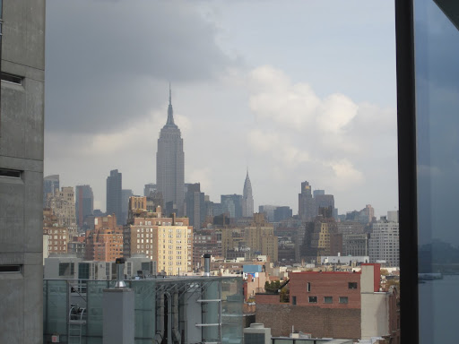 A cloudy, but comfortable day in the city to be doing a project on a balcony.