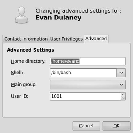 Use Advanced Settings to configure settings other than the defined defaults for user accounts