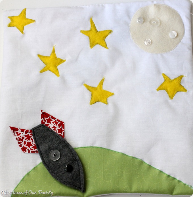 Quiet book DIY space ship felt template