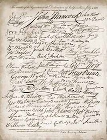 Signatures on the Declaration of Independence Signatures on the Declaration of Independence