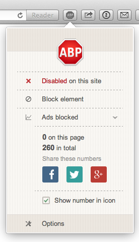 Adblockplus disabled