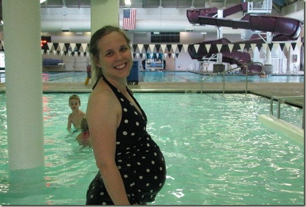Cutest pregnant girl at the pool today!
