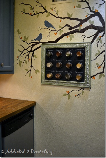 DIY project:  How to make a framed magnetic chalkboard spice rack