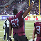 Charles Burton points up to the crowd during the fourth quarter as the crowd chants, âWe want Bozeman.â
