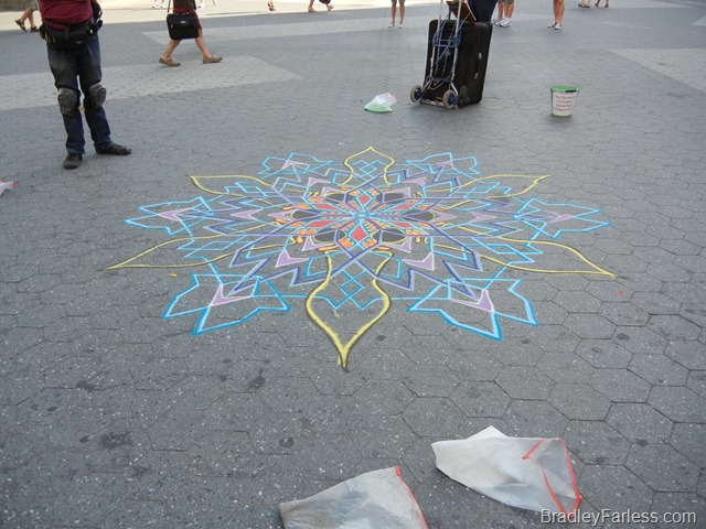 Flower in chalk dust at Union Square. Flower in chalk dust at Union Square.