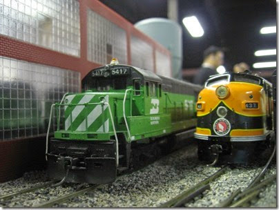 IMG_5446 Burlington Northern U25B #5417 on the LK&R HO-Scale Layout at the WGH Show in Portland, OR on February 17, 2007