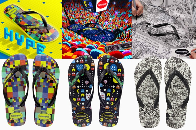 Sandálias Havaianas decoradas com estampas Geek – Veja os últimos lançamentos. havaianas-art-pacman-geek-1