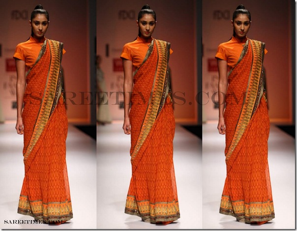 Chandrani_Singh_Flora_Orange_Saree