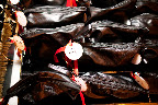 We distributed fold-up ballet flats as the dancing started. My sister, Maggie, calligraphed the sizes onto circular tags. We distributed fold-up ballet flats as the dancing started. My sister, Maggie, calligraphed the sizes onto circular tags.