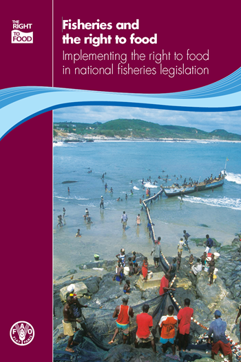 Cover of the FAO report, 'Fisheries and the right to food: Implementing the right to food in national fisheries legislation', October 2012.