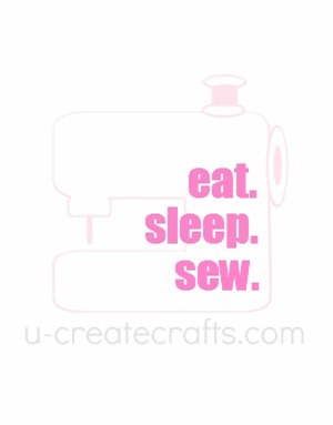 Free Printable Eat. Sleep. Sew. {pink}