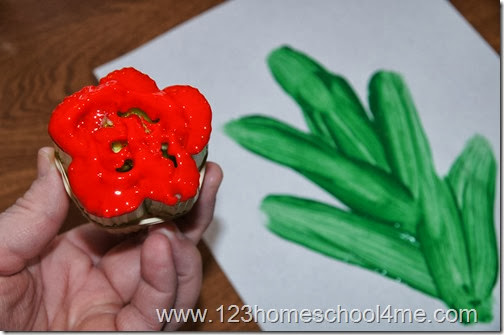 Painting Spring Flower with Celery Craft for Kids Painting Spring Flower with Celery Craft for Kids