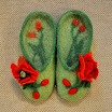 Олена Кравчинська, черевики дитячі, Маків цвіт, мокре валяння.jpg