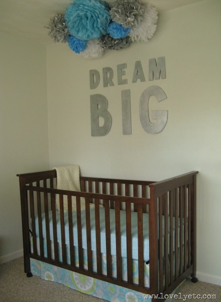 tissue poms in nursery