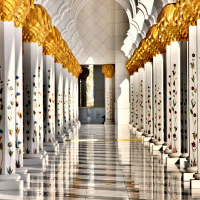 Sheikh Zayed Grand Mosque (Arabic: ) in Abu Dhabi is the largest mosque in the United Arab Emirates and the eighth largest mosque in the world. I will be posting a set of 13 shots taken of this amazing architecture.<br> © Tarek S.<br> 5192107186.jpg
