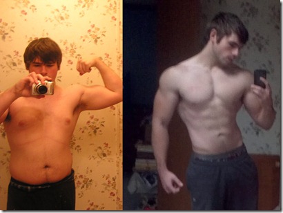 Antes e depois homens musculação