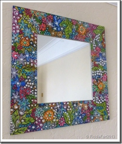 Handpainted jewelled mirror