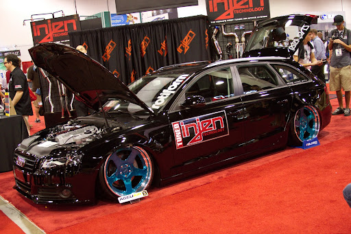 Rotiform Audi Avant on display in the Injen Booth AccuAir Equipped