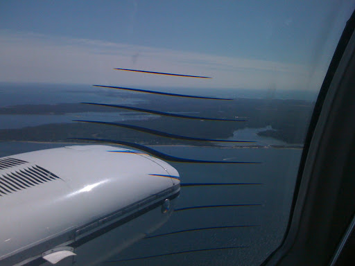 Lauren took a few photos of the propellers -- we're still trying to figure out where these lines came from. Maybe we'll just leave it to physics.