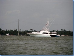 7960 private boat charter with Capt. Ron Presley  and his wife Karen - Banana River, Florida - boats waiting for final shuttle launch Atlantis