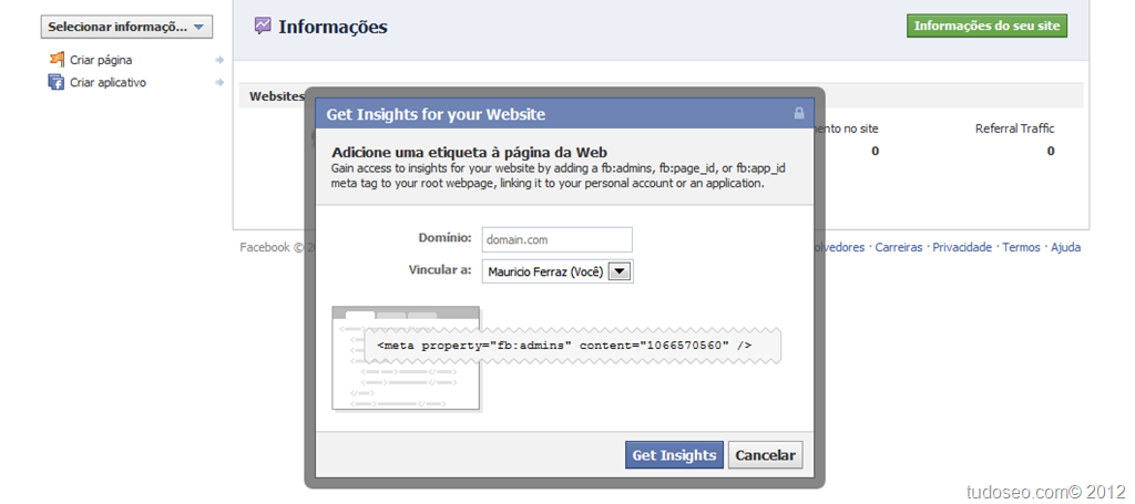 Saiba configurar facebook-insigth para blogger/sites