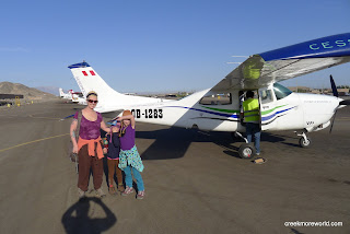 This is the smallest plane we've been on - 4 seater.