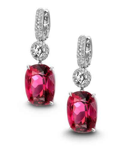 We love the idea of adding a dash of bold color to your wedding day look. Jeffrey Bilgore's platinum, diamond and rubelite earrings would do just that! We love the idea of adding a dash of bold color to your wedding day look. Jeffrey Bilgore's platinum, diamond and rubelite earrings would do just that!