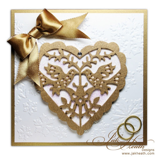 Christmas Wedding A bit of Cuttlebug embossed background a sumptuous gold 
