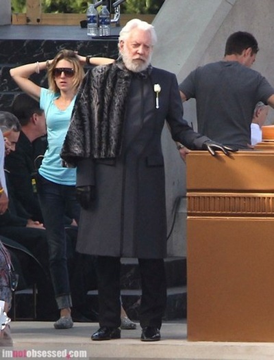 Donald Sutherland Az éhezők viadala Futótűz forgatásán 01
