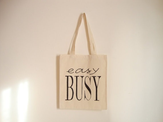 easy busy handpainted 3 Ptice tote bag