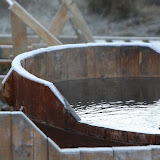 Frost around the hot tubs