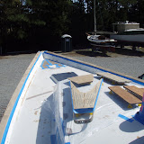 Getting ready to varnish, everything is masked off.