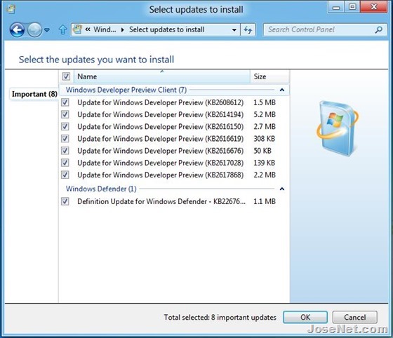 Windows 8 Developer Preview First updates Windows 8 Developer Preview First updates