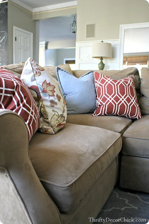 mixing fabrics pillows