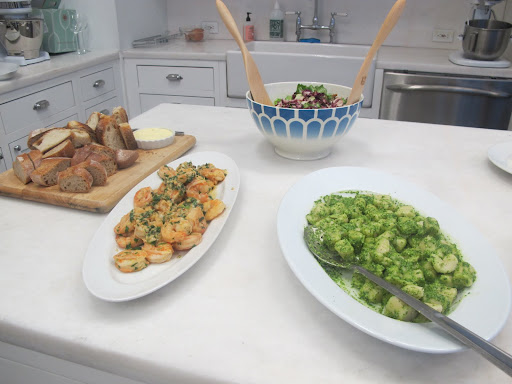 The whole meal, including shrimp scampi!