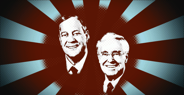 The billionaire Koch brothers have become the poster children for corporate influence on politics in the post-Citizens United era. Koch Industries, the Wichita, Kan.-based company run by the billionaire Koch brothers, sent a voter information packet to 45,000 employees of its Georgia Pacific subsidiary in October 2012, warning employees of layoffs if President Obama is reelected. inthesetimes.com