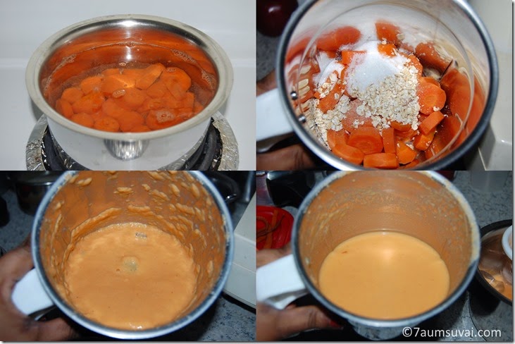 Carrot oats milkshake process 1