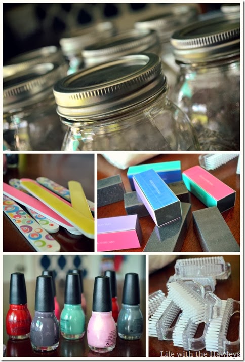 DIY Mason Jar Manicure Kit Ingredients
