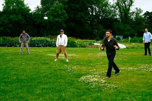 The groom as pitcher.