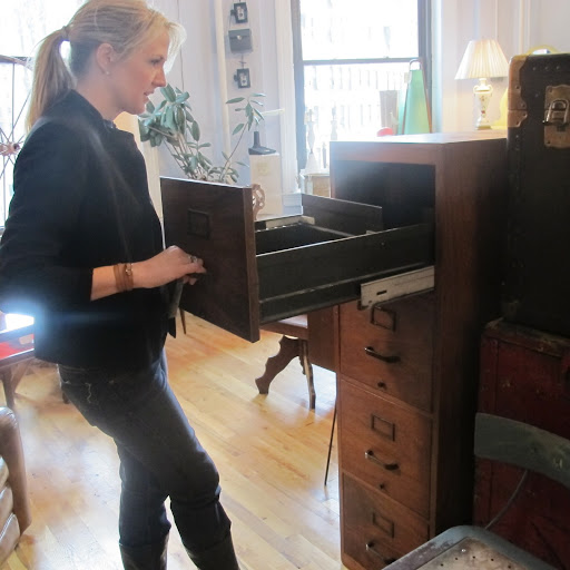 This vintage wooden file cabinet was absolutely stunning.