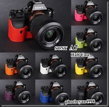 Genuine Real Leather Camera Case Bag for Sony A7 Sony A7R Half Case 10 Colour   eBay