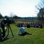 Filming an interview with a class and their teacher. Filming an interview with a class and their teacher.