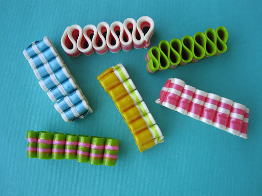 Some non-traditional candy ribbon -- I love the colors!